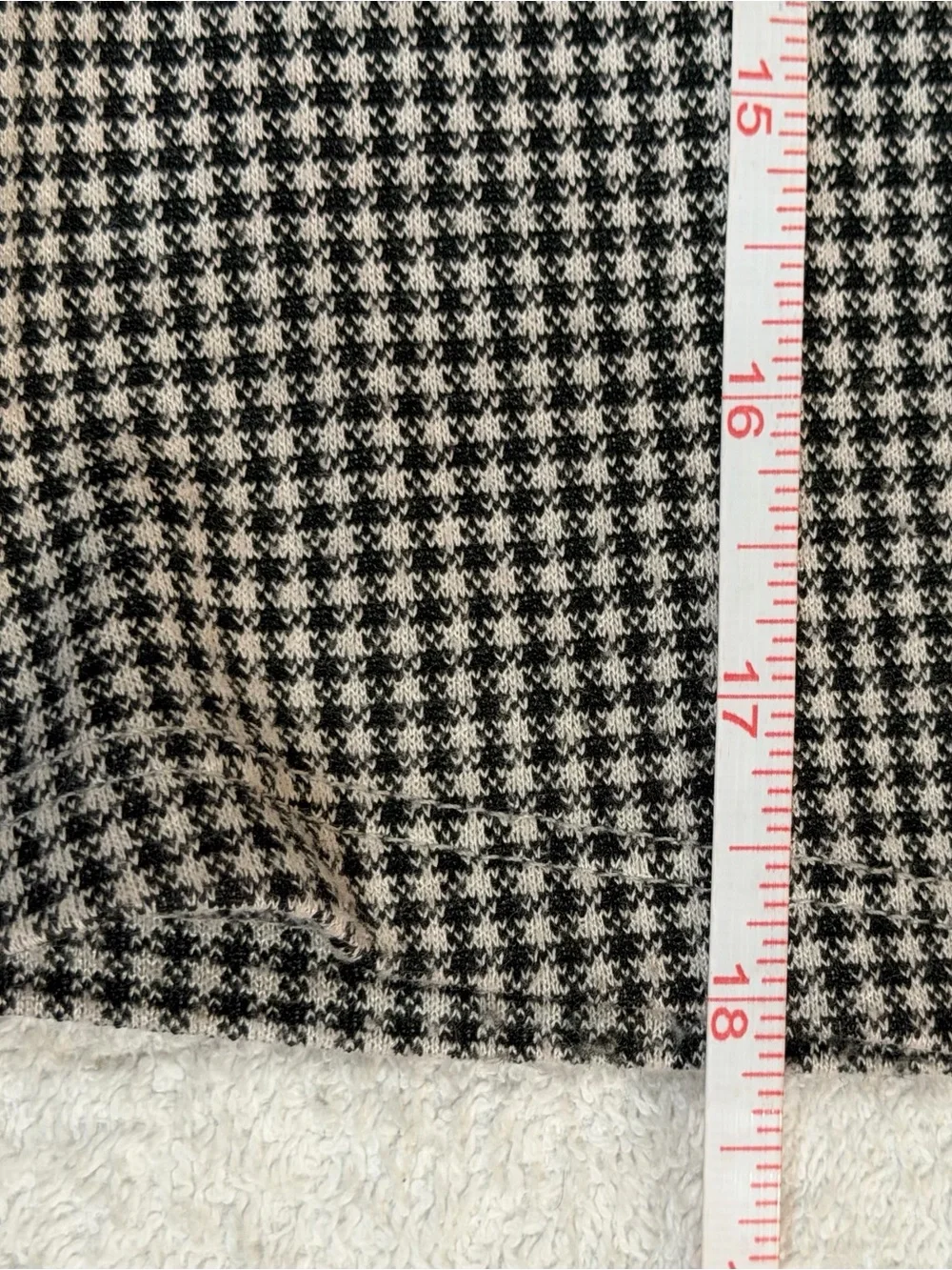 Zara Houndstooth Mock Neck Ruffle Top Puff Sleeve Smocked Gingham Academia Plaid